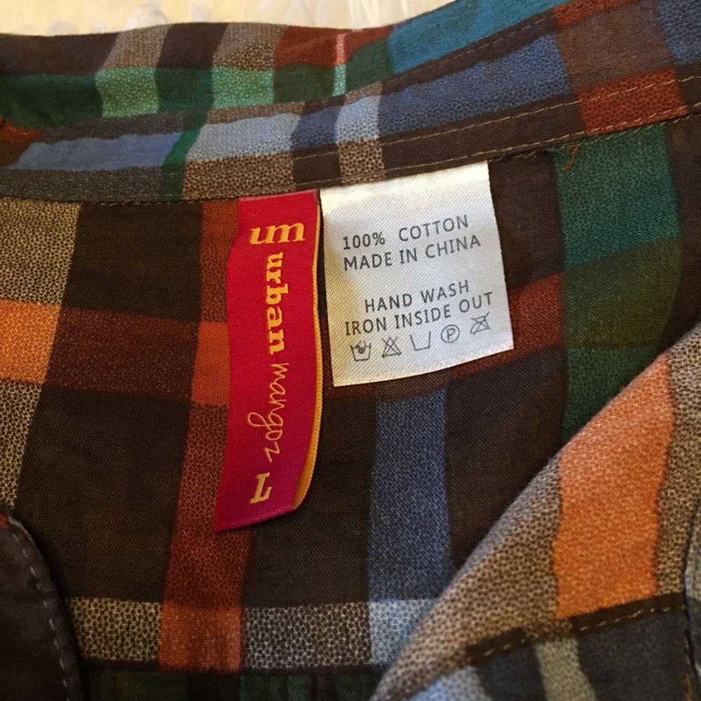 Urban Mangoz Plaid Shirt Dress L - Picture 4 of 9